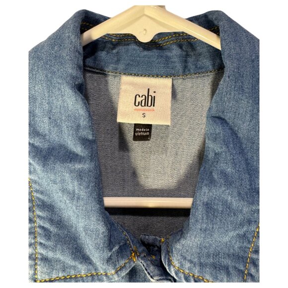 CAbi Piece of Cake Denim Collar Mini Dress Size Small - Picture 3 of 8